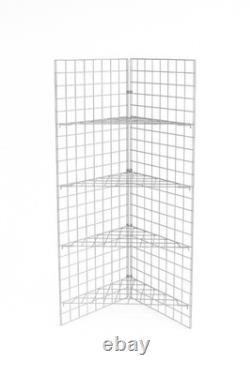 Chrome Corner Grid Mesh Shelf Heavy Duty Wire Retail Shop Display Stand
