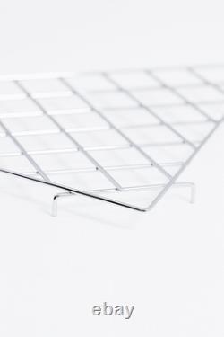 Chrome Corner Grid Mesh Shelf Heavy Duty Wire Retail Shop Display Stand