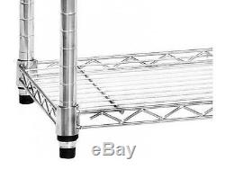 Chrome Wire Shelves Only Storage Racking Heavy Duty Commercial 4 Shelves Only