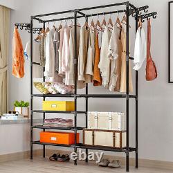 Clothes Rail Heavy Duty Garment Rack Hanging Display Stand Shoe Storage Shelves