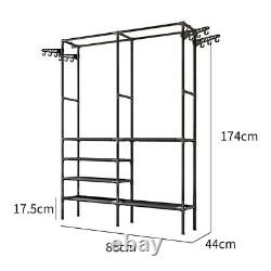 Clothes Rail Heavy Duty Garment Rack Hanging Display Stand Shoe Storage Shelves
