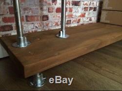 Contemporary Heavy Duty Steel Pipe Shelf, Open Wardrobe, Reclaimed Wood Storage