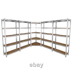 Corner Racking & 4 x 90cm Shelves Shelving Unit Boltless Heavy Duty Storage