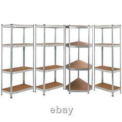 Corner Racking Garage Shelving Kit 4 Tier Heavy Duty Garage Storage Racks UKDC