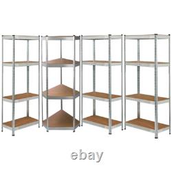 Corner Racking Garage Shelving Kit 4 Tier Heavy Duty Garage Storage Racks UKDC