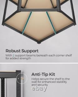 Corner Shelf 5-Tier, Garage Shelving, Heavy Duty Metal Shelving Units, for Garag