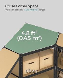 Corner Shelf 5-Tier, Garage Shelving, Heavy Duty Metal Shelving Units, for Garag