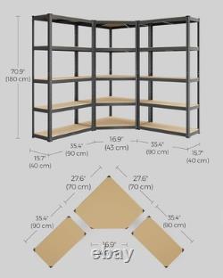 Corner Shelf 5-Tier, Garage Shelving, Heavy Duty Metal Shelving Units, for Garag