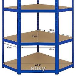 Corner Shelving 5 Tier Racking Boltless Shelving Heavy Duty Storage Shelf 90cm