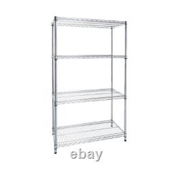 D 14''X W 36'' X H 72-4 Shelf Chrome Wire Shelving 6ft Tall Racking Heavy Duty