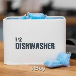 Dishwasher Storage Box Tablet Metal Laundry Washing Kitchen Container Powder Box