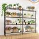 Double Row Rack Shelf Storage Unit With Adjustable Feet Heavy Duty Display Stand