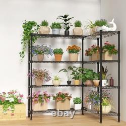 Double Row Rack Shelf Storage Unit with Adjustable Feet Heavy Duty Display Stand