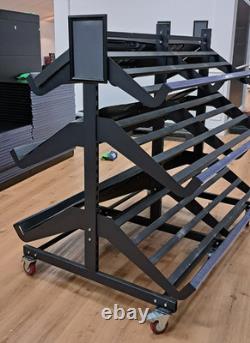 Double sided fruit and veg display stand on heavy duty castors