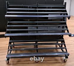 Double sided fruit and veg display stand on heavy duty castors