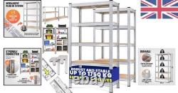 Durable Boltless 5 Tier Garage Shelving Heavy Duty Metal Storage Rack 180x90cm