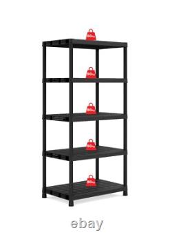 Easy Assembly Heavy Duty 5 Tier Plastic Shelving Unit W 90 x D 60 x H 187cm