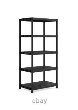 Easy Assembly Heavy Duty 5 Tier Plastic Shelving Unit W 90 x D 60 x H 187cm