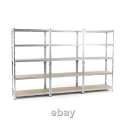 Edsal MuscleRack 5-Tier Heavy Duty Steel Shelving Units Pack of 3 180x120x45cm