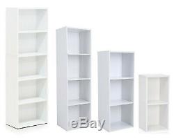 Elegant White Wooden Cube Shelving Rack Book Case CD DVD Display Shelf Organizer