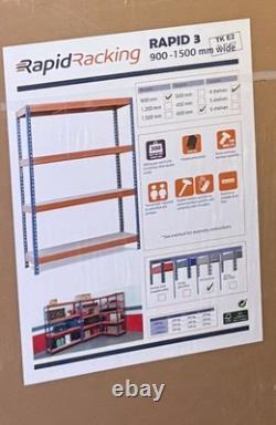 Extra Heavy Duty Racking Shelving Unit 4 Tiers 300KG UDL per Shelf 180/90/60