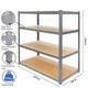 Extra Heavy Duty Shelving 4 Level Garage Metal Racking 350kg Udl Grey Racking
