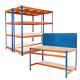 Extra Heavy Duty Work Bench With Louvre Panel 1400mm H & 2 X Heavy Duty Racks