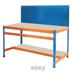 Extra Heavy Duty Work Bench With Louvre Panel 1400mm H & 2 X Heavy Duty Racks