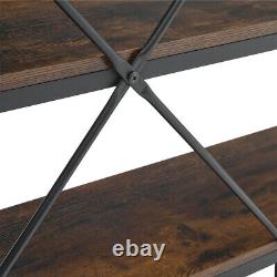 Extra Long Industrial Wooden Storage Shelf Rack Home Bookcase Hallway Side Table