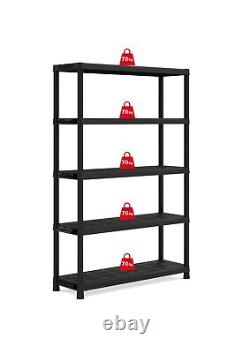 Extra Wide Heavy Duty 5 Tier Plastic Shelving Unit