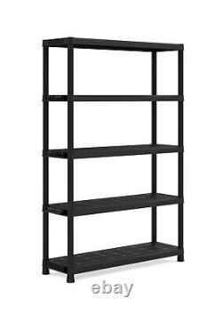 Extra Wide Heavy Duty 5 Tier Plastic Shelving Unit