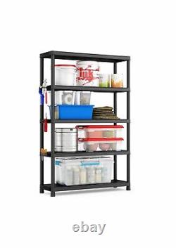 Extra Wide Heavy Duty 5 Tier Plastic Shelving Unit