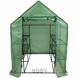 Faboer Walk in Garden Greenhouse with Shelves Polytunnel Steeple Removable Cover