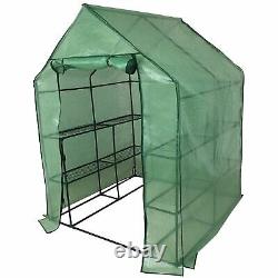 Faboer Walk in Garden Greenhouse with Shelves Polytunnel Steeple Removable Cover