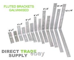 Fluted Angle Brackets Heavy Duty Galvanised Shelving Shed Garage Various Sizes