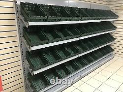 Fruit Veg Shelving freestanding heavy duty steel retail display bays with baskets