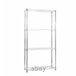 Garage 4 Tier Chrome Wire Shelving Unit H1800 x W900 x D450mm
