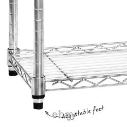 Garage 4 Tier Chrome Wire Shelving Unit H1800 x W900 x D450mm