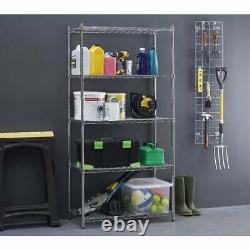 Garage, Kitchen 6 Tier Chrome Wire Shelving Unit H1800 x W900 x D450mm