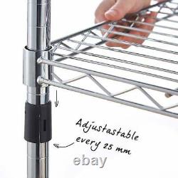 Garage, Kitchen 6 Tier Chrome Wire Shelving Unit H1800 x W900 x D450mm