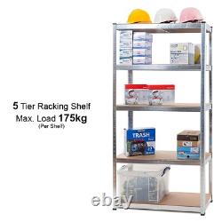 Garage Racking 5 Tier Shelving Unit Boltless Heavy Duty Metal Shelf Shed Storage