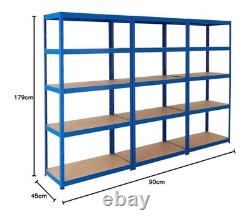 Garage Racking 5 Tier Shelving Unit Boltless Heavy Duty Metal Shelf Shed Storage