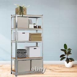 Garage Racking 5 Tier Shelving Unit Boltless Heavy Duty Metal Shelf Shed Storage