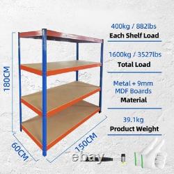 Garage Racking Heavy Duty Shelving Unit Metal Shelf Shed Storage 180x60x150cm