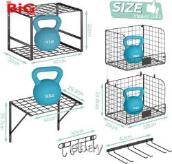 Garage Shelf Wall Mounted with Wire Baskets, Heavy Duty Wall Garages Shelving wit