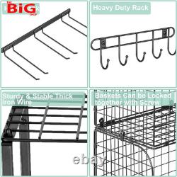 Garage Shelf Wall Mounted with Wire Baskets, Heavy Duty Wall Garages Shelving wit