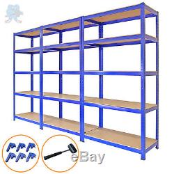 Garage Shelves 5 Tier Metal Shelving Heavy Duty Storage Racking Boltless 3 Bay