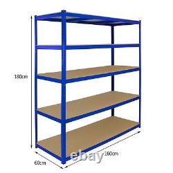 Garage Shelves Shelving 5 Tier Racking Boltless Heavy Duty Storage Shelf 160cm