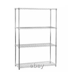 Garage Shelving 4 Tier Chrome Wire Shelving Unit H1800 x W1200 x D450mm