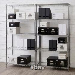 Garage Shelving 4 Tier Chrome Wire Shelving Unit H1800 x W1200 x D450mm